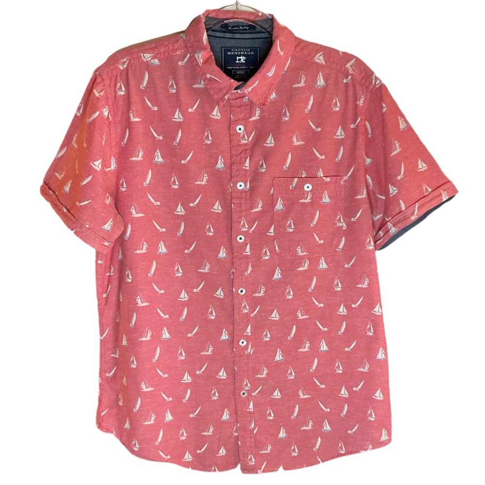 Cactus Menswear Sailboat Button Up Shirt